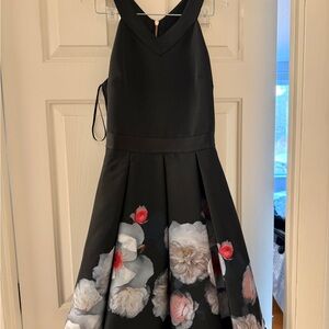 Ted Baker Black Dress with Floral Accents